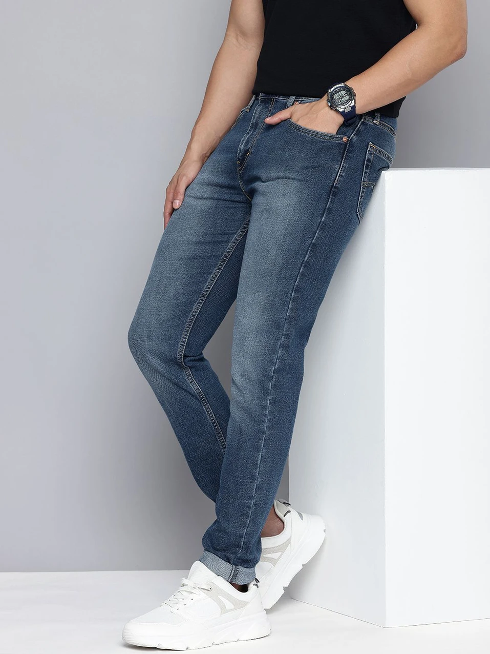LEVI'S 512 Men Tapered Fit Mid Rise Blue Jeans
