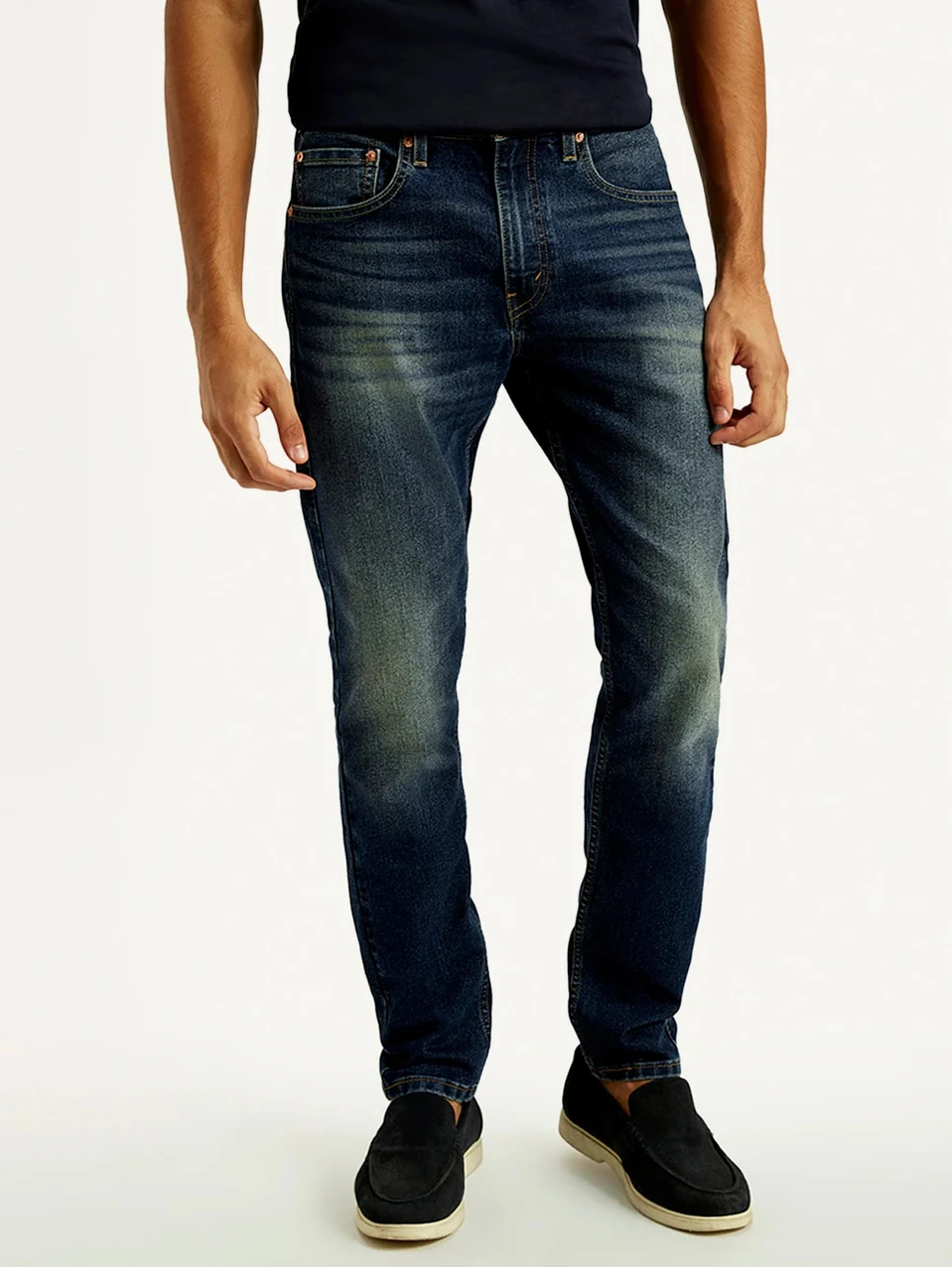 LEVI'S Men Slim Mid Rise Dark Blue Jeans