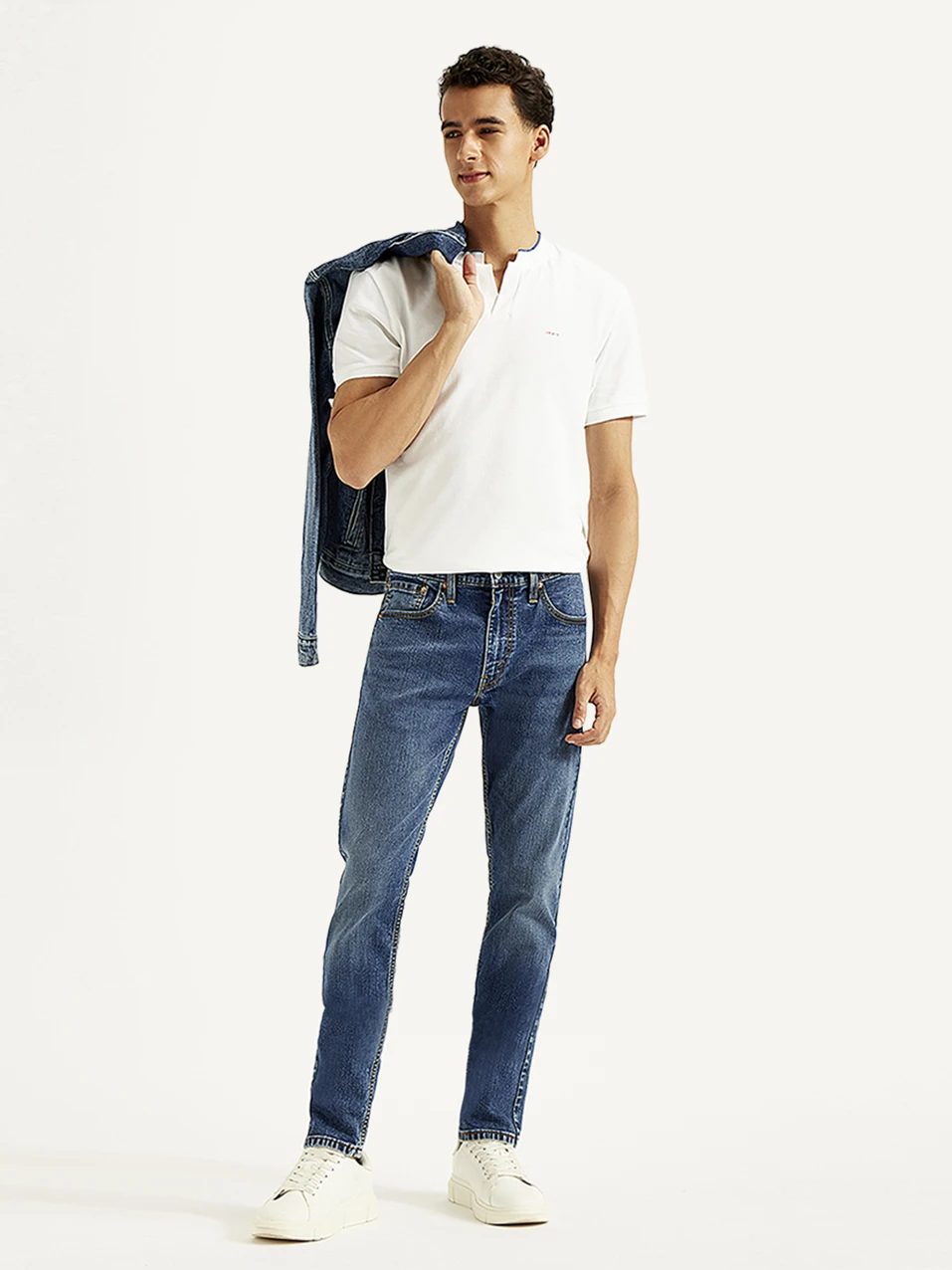 LEVI'S Men Slim Mid Rise Blue Jeans