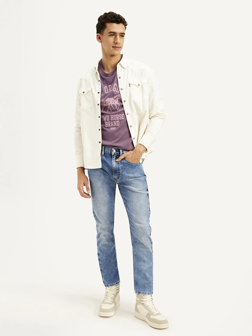 LEVI'S Men Slim High Rise Blue Jeans