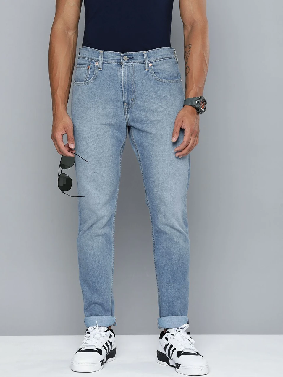 LEVI'S Men Slim Mid Rise Blue Jeans